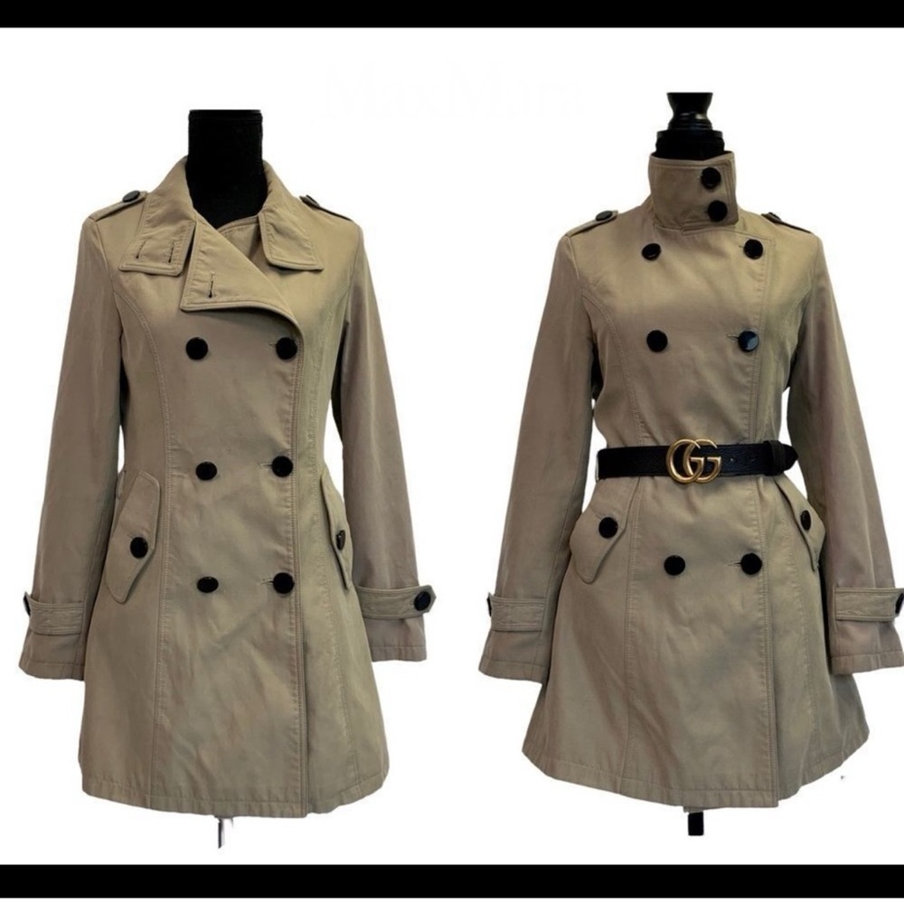 Tan brown beige short trenchcoat